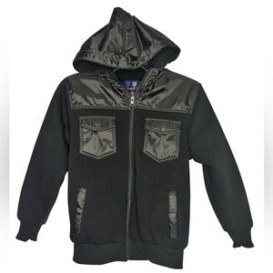 Courage Clothing Co. Black Winter Ski jacket hoodie Boys 10/12 Medium Faux Fur